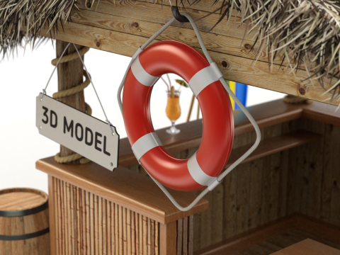 Beach Bar 3Dモデル