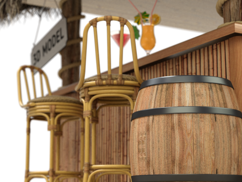 Beach Bar 3Dモデル