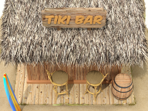 Beach Bar 3Dモデル