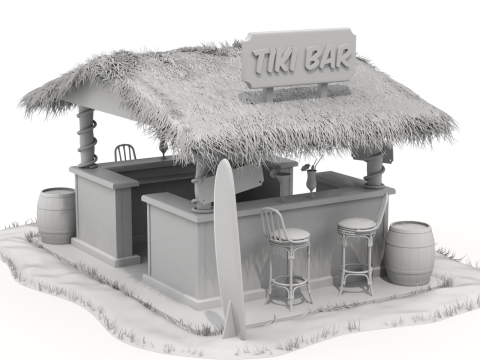 Beach Bar 3Dモデル