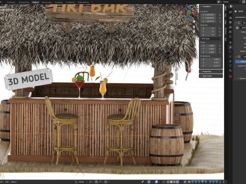 Beach Bar 3Dモデル