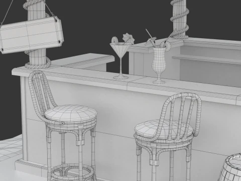 Bar de plage Modèle 3D
