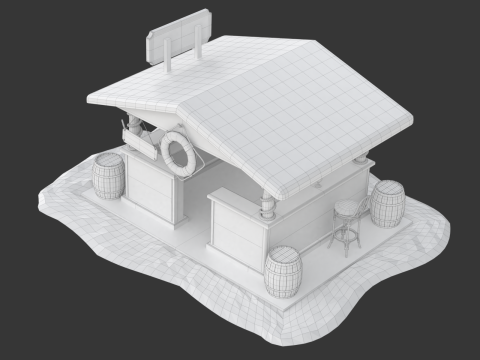 Beach Bar 3Dモデル