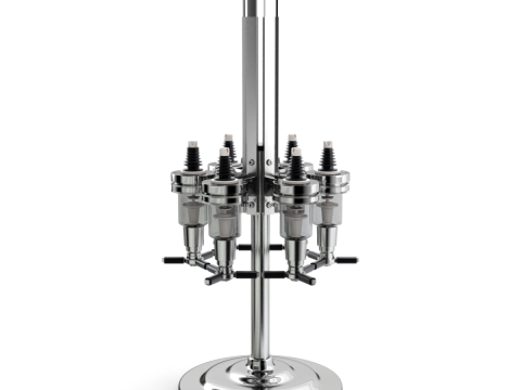 Liquor Dispenser with Bottles 3D 模型