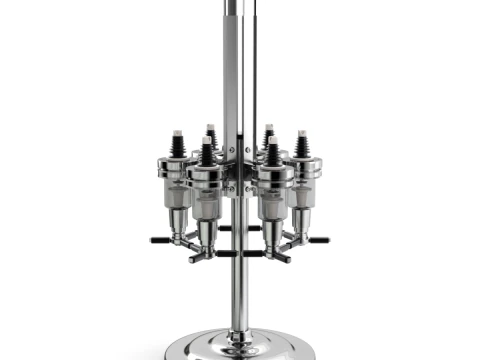 Liquor Dispenser with Bottles 3D Model