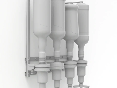 Liquor Dispenser with Bottles 3D Model