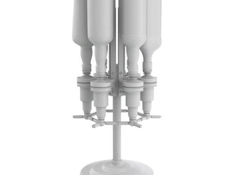 Liquor Dispenser with Bottles 3D Model