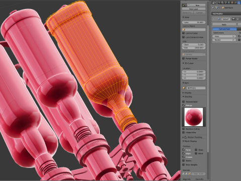 Liquor Dispenser with Bottles 3D 模型