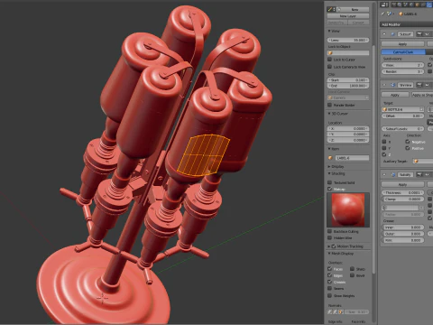 Liquor Dispenser with Bottles 3D Model