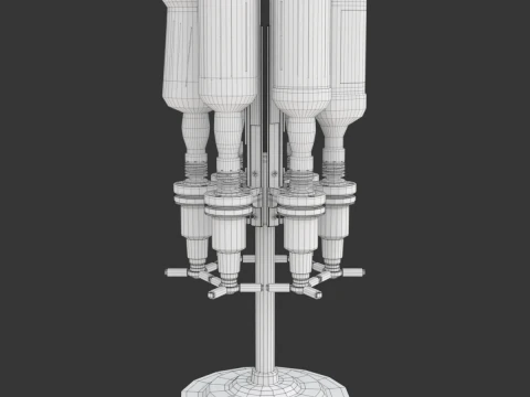 Liquor Dispenser with Bottles 3D Model