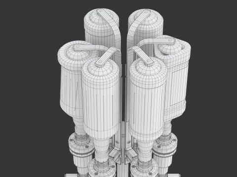 Liquor Dispenser with Bottles 3D Model
