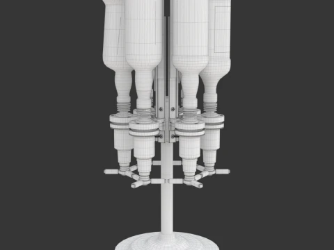 Liquor Dispenser with Bottles 3D Model