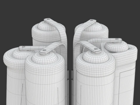 Liquor Dispenser with Bottles 3D Model