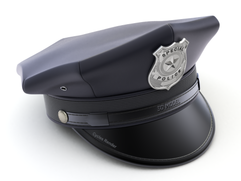 Police Cap 3D Model