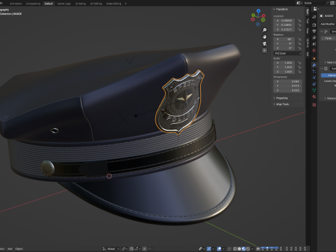 Police Cap 3D Model