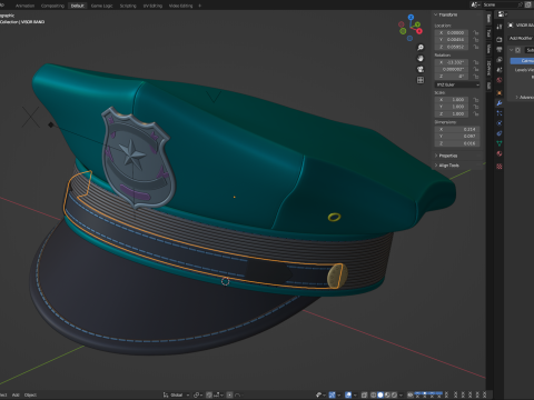 Police Cap 3D Model