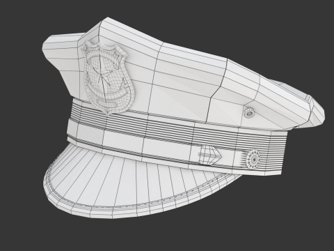 Police Cap 3D Model