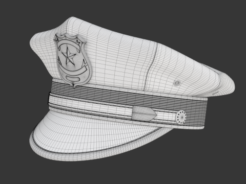 Police Cap 3D Model