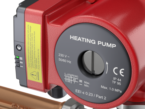 Heating Water Pump with Fittings Modèle 3D