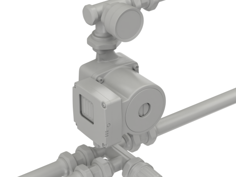 Heating Water Pump with Fittings Modèle 3D