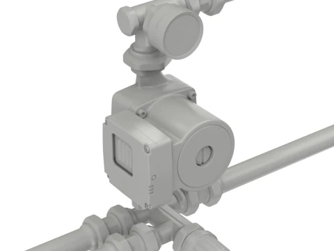 Bomba de &aacute;gua de aquecimento com acess&oacute;rios Modelo 3D