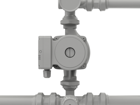 Heating Water Pump with Fittings Modèle 3D