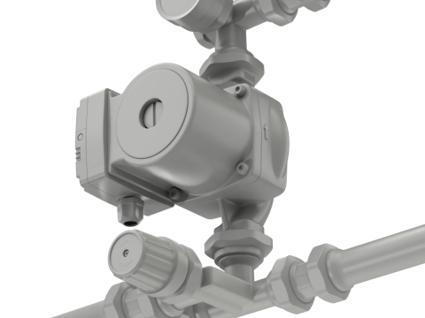 Heating Water Pump with Fittings Modèle 3D