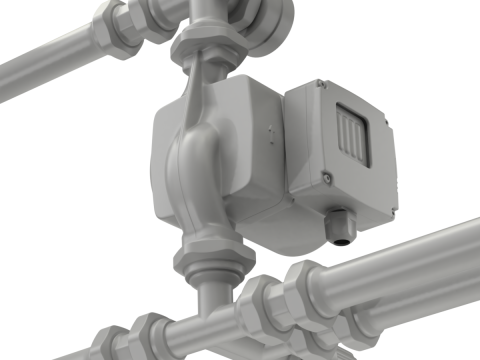 Heating Water Pump with Fittings Modèle 3D