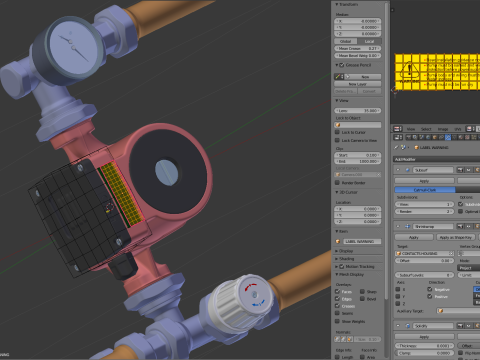 Heating Water Pump with Fittings Modèle 3D