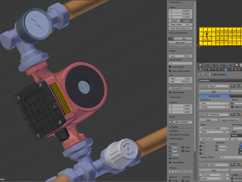 Bomba de &aacute;gua de aquecimento com acess&oacute;rios Modelo 3D