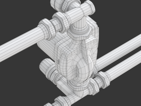 Heating Water Pump with Fittings Modèle 3D