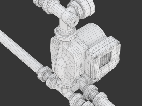 Heating Water Pump with Fittings Modèle 3D