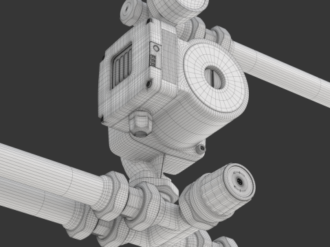 Heating Water Pump with Fittings Modèle 3D