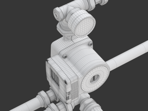 Heating Water Pump with Fittings Modèle 3D