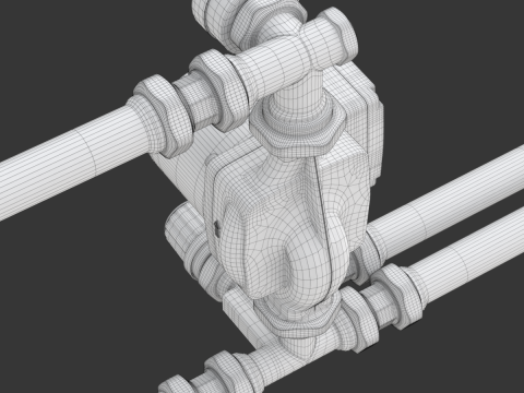 Heating Water Pump with Fittings Modèle 3D
