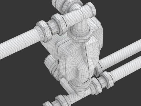 Bomba de &aacute;gua de aquecimento com acess&oacute;rios Modelo 3D