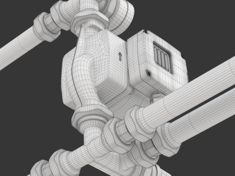 Heating Water Pump with Fittings Modèle 3D