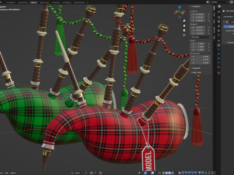 Bagpipe 3D Model