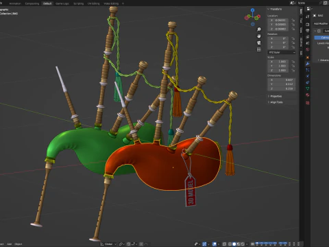 Cornamusa Modello 3D