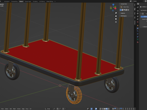 Hotel Cart Model-1 3D-Modell