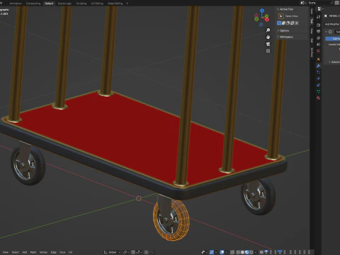 Carrello dell'hotel modello-1 Modello 3D