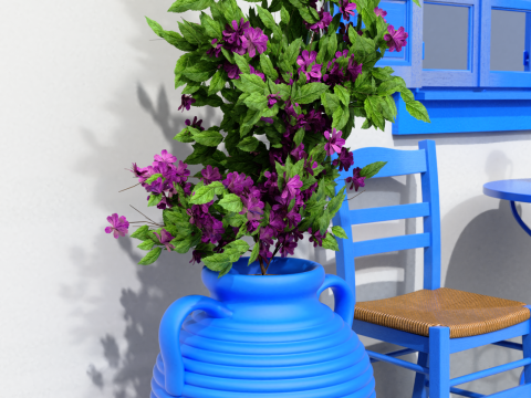 Greek Taverna Terrace Modello 3D