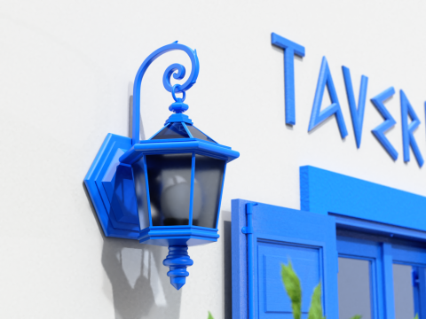 Greek Taverna Terrace Modello 3D