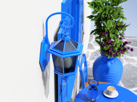 Greek Taverna Terrace 3D Model
