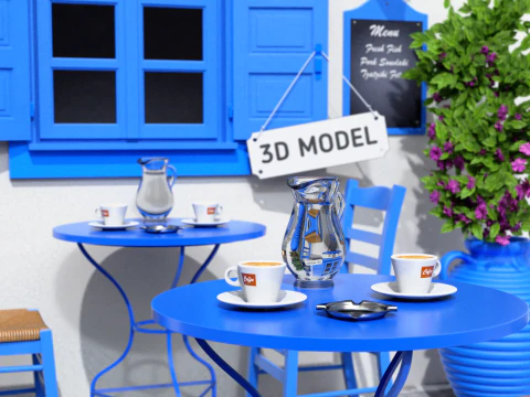 Greek Taverna Terrace 3D Model