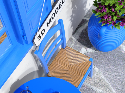 Greek Taverna Terrace Modello 3D