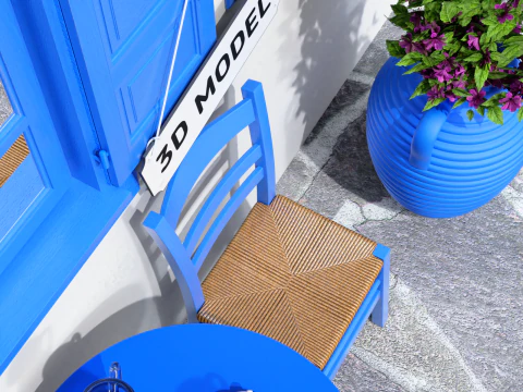 Greek Taverna Terrace 3D Model