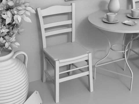 Greek Taverna Terrace 3D Model