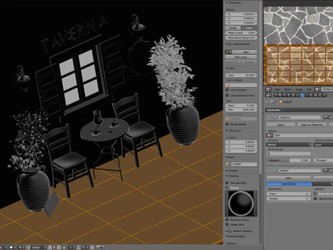 Greek Taverna Terrace 3D Model