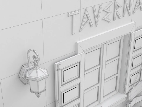 Greek Taverna Terrace 3D Model